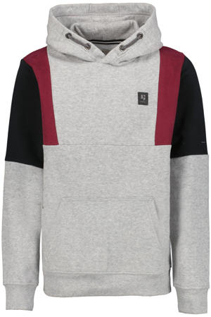 hoodie grijs melange/zwart/rood