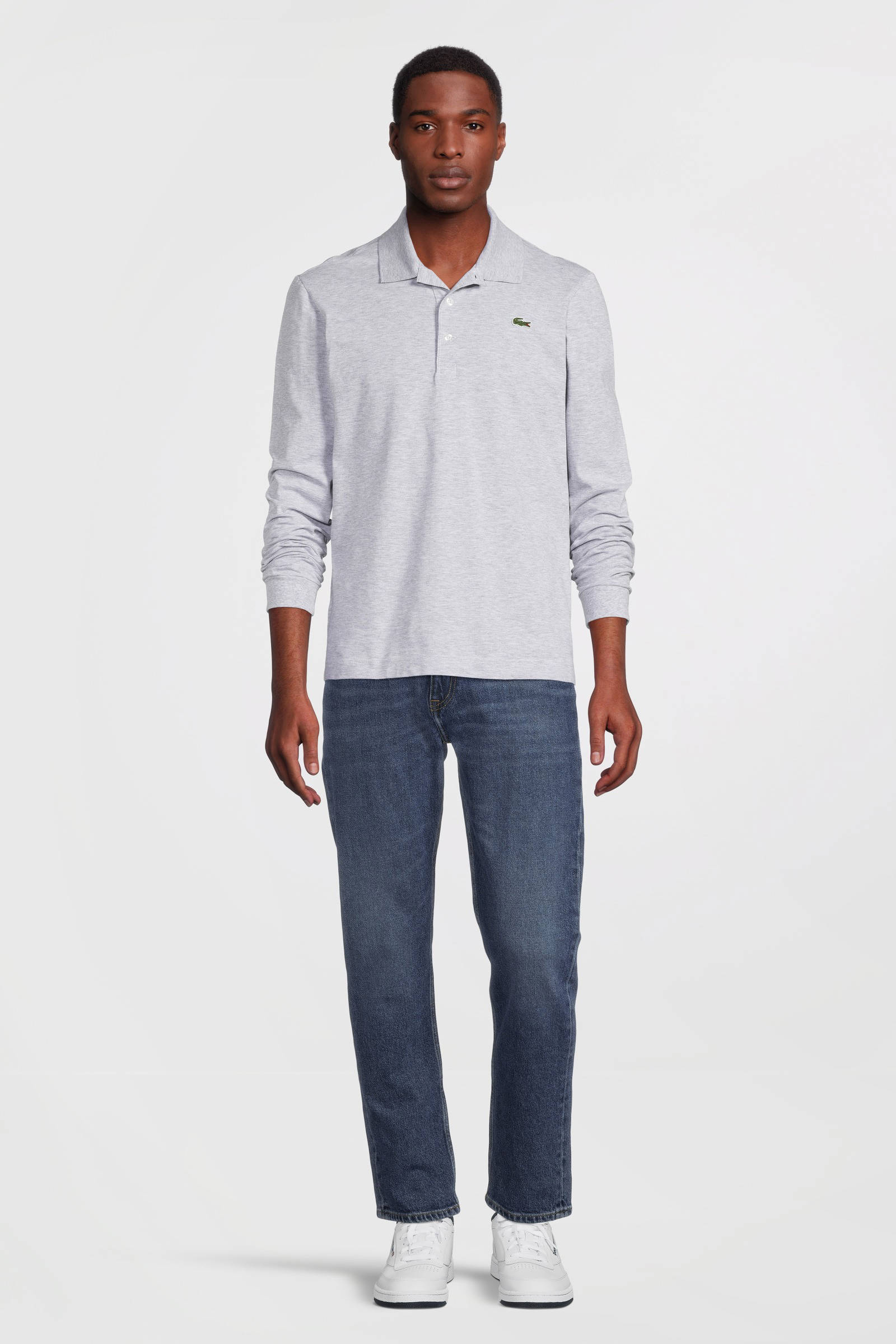 Lacoste polo met logo casilver chine | wehkamp