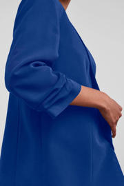 thumbnail: Blauwe dames PIECES blazer van polyester met effen, lange mouwen, reverskraag en oprolfunctie