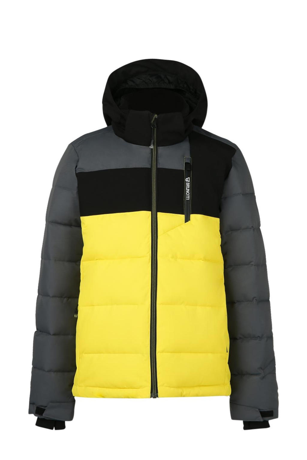 Brunotti ski-jack Tryjaily geel/grijs/zwart