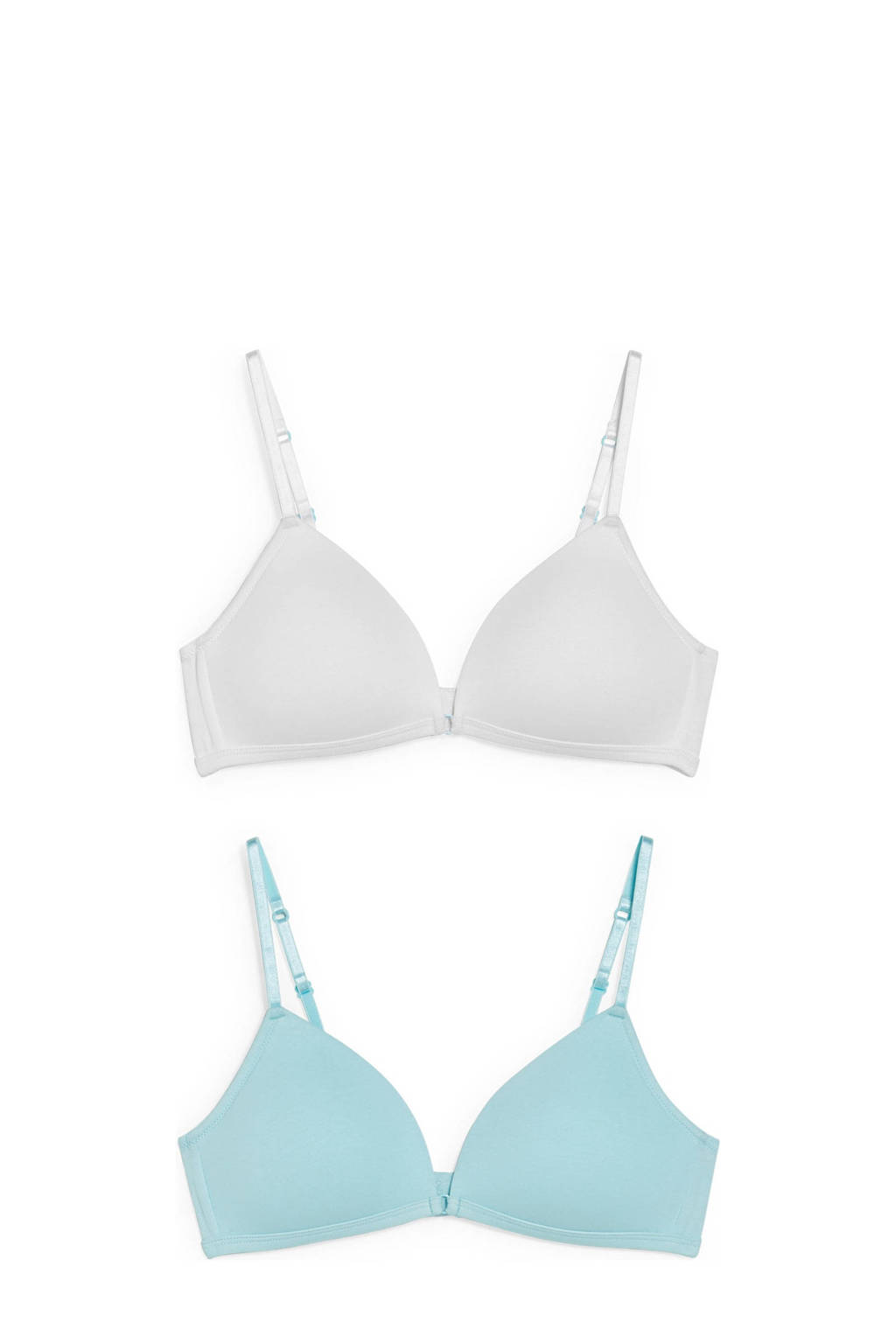 C&A voorgevormde tienerbh - set van 2 wit/lichtblauw