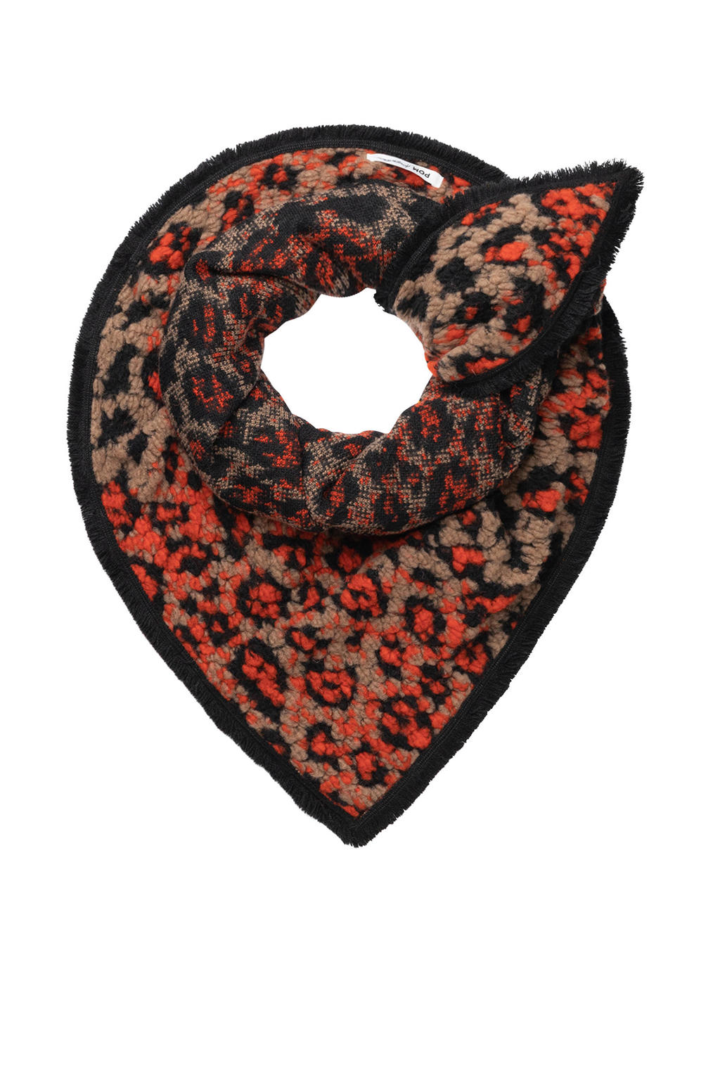 POM Amsterdam sjaal Leopard Luscious oranje