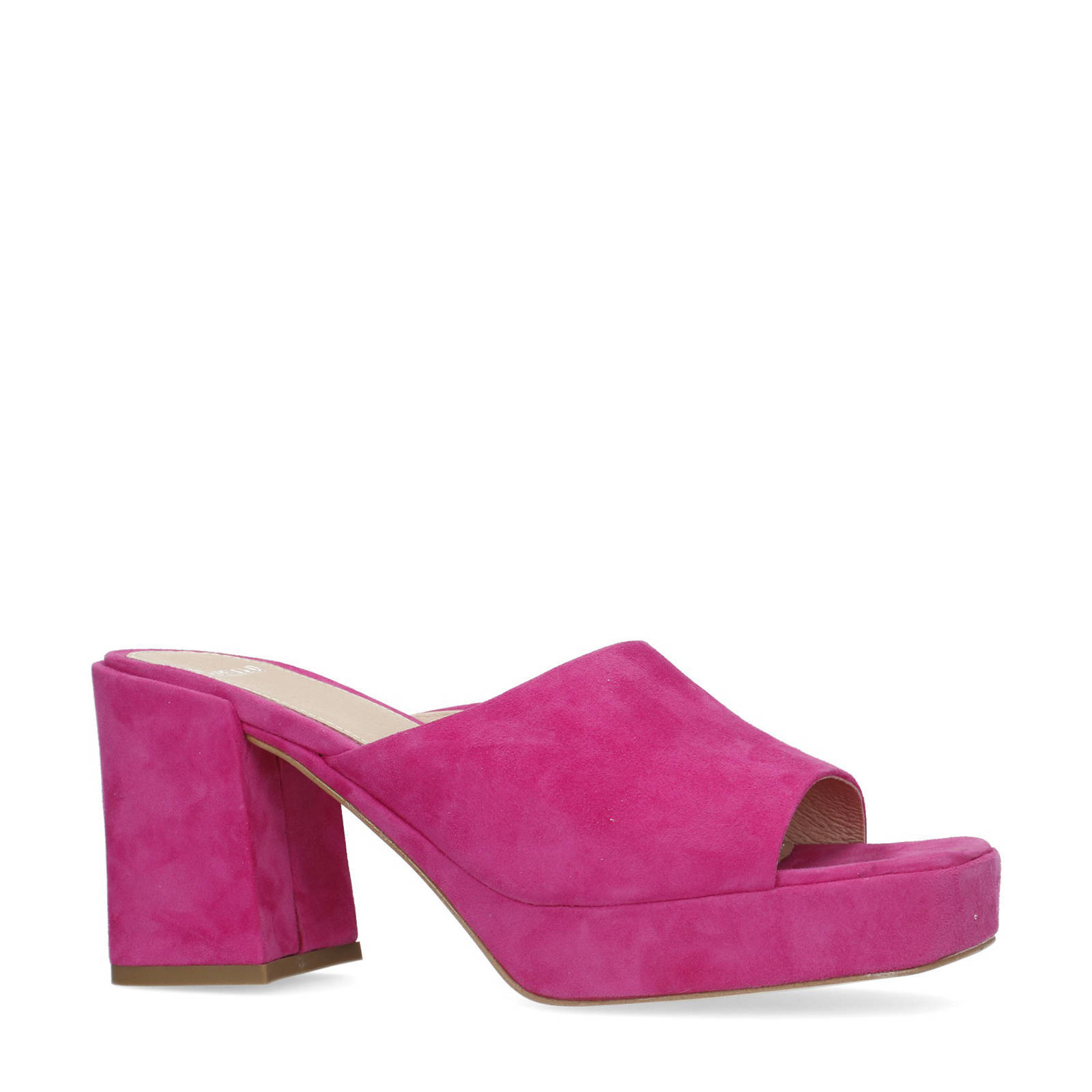 Manfield suède muiltjes fuchsia | wehkamp