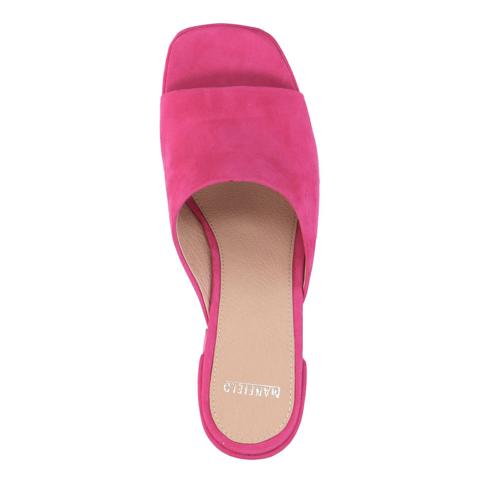 Manfield suède muiltjes fuchsia | wehkamp