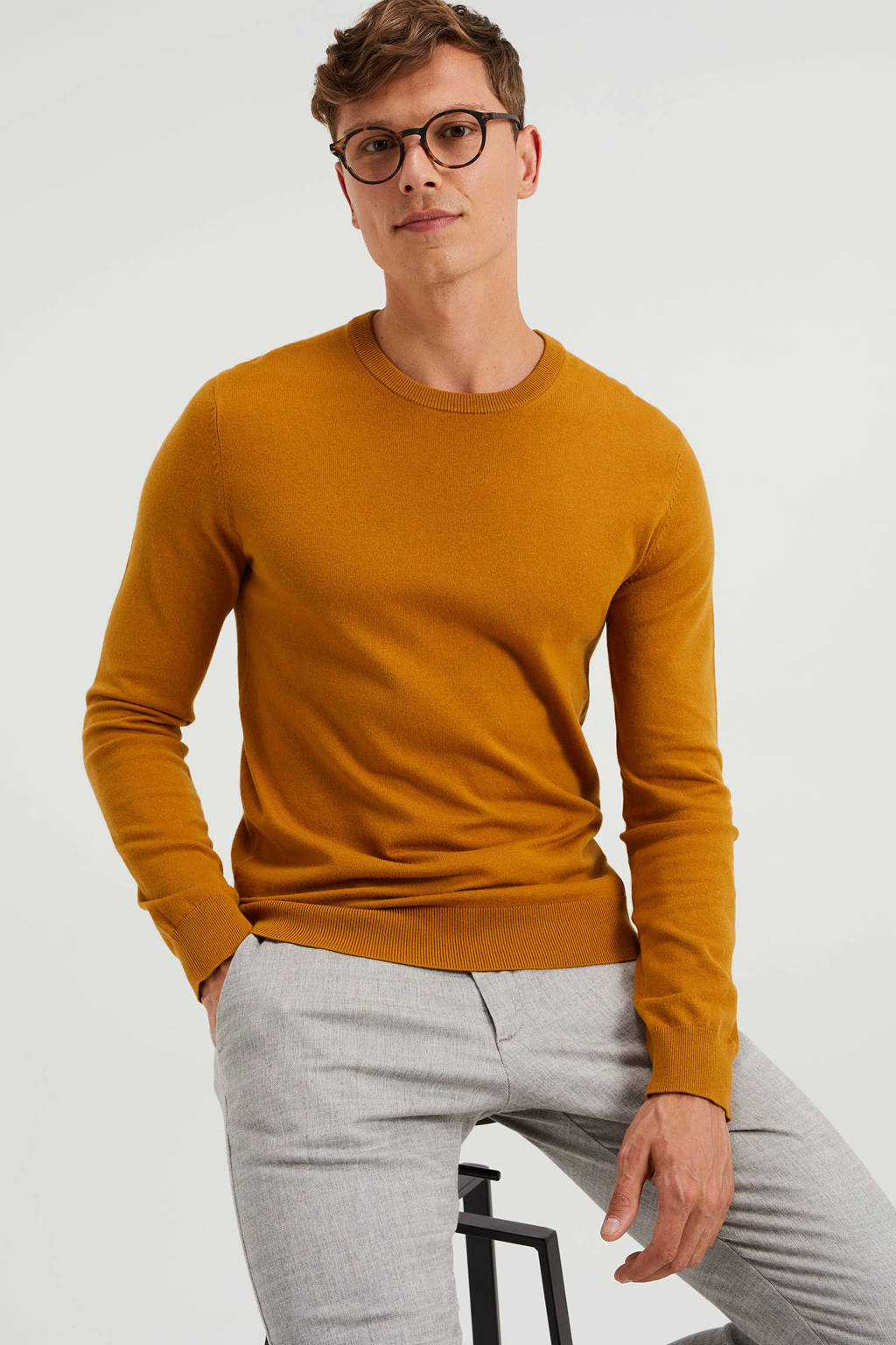 Passend helpen Weigeren WE Fashion fijngebreide trui mosterdgeel | wehkamp