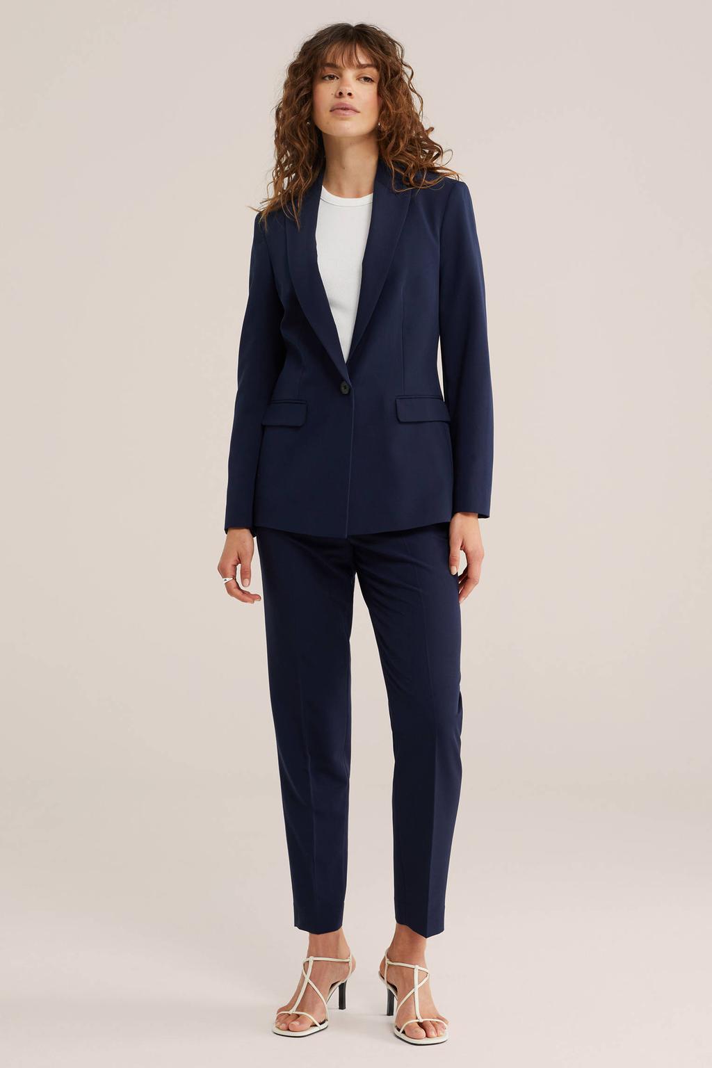 WE Fashion getailleerde blazer donkerblauw