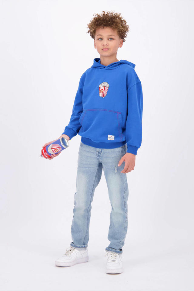 vrije tijd Integreren inkomen Vingino x Kalvijn hoodie Guy met printopdruk hardblauw | wehkamp