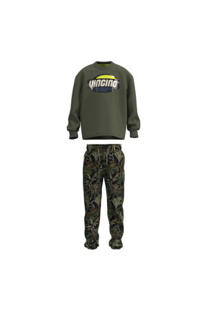   pyjama Wayler met all over print groen