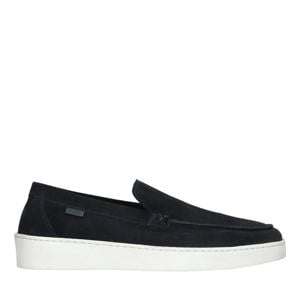 suède loafers donkerblauw