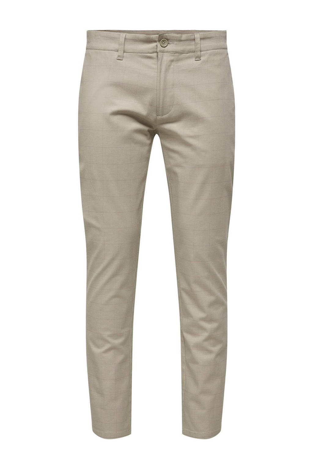 ONLY & SONS geruite tapered fit chino ONSMARK chinchilla