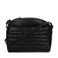 Manfield doorgestikte leren crossbody tas zwart