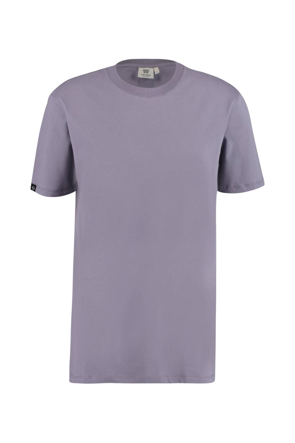 Lilakleurige heren America Today T-shirt Eric van biologisch katoen met korte mouwen en ronde hals