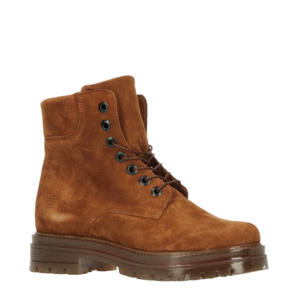 Doblelux  suède veterboots cognac