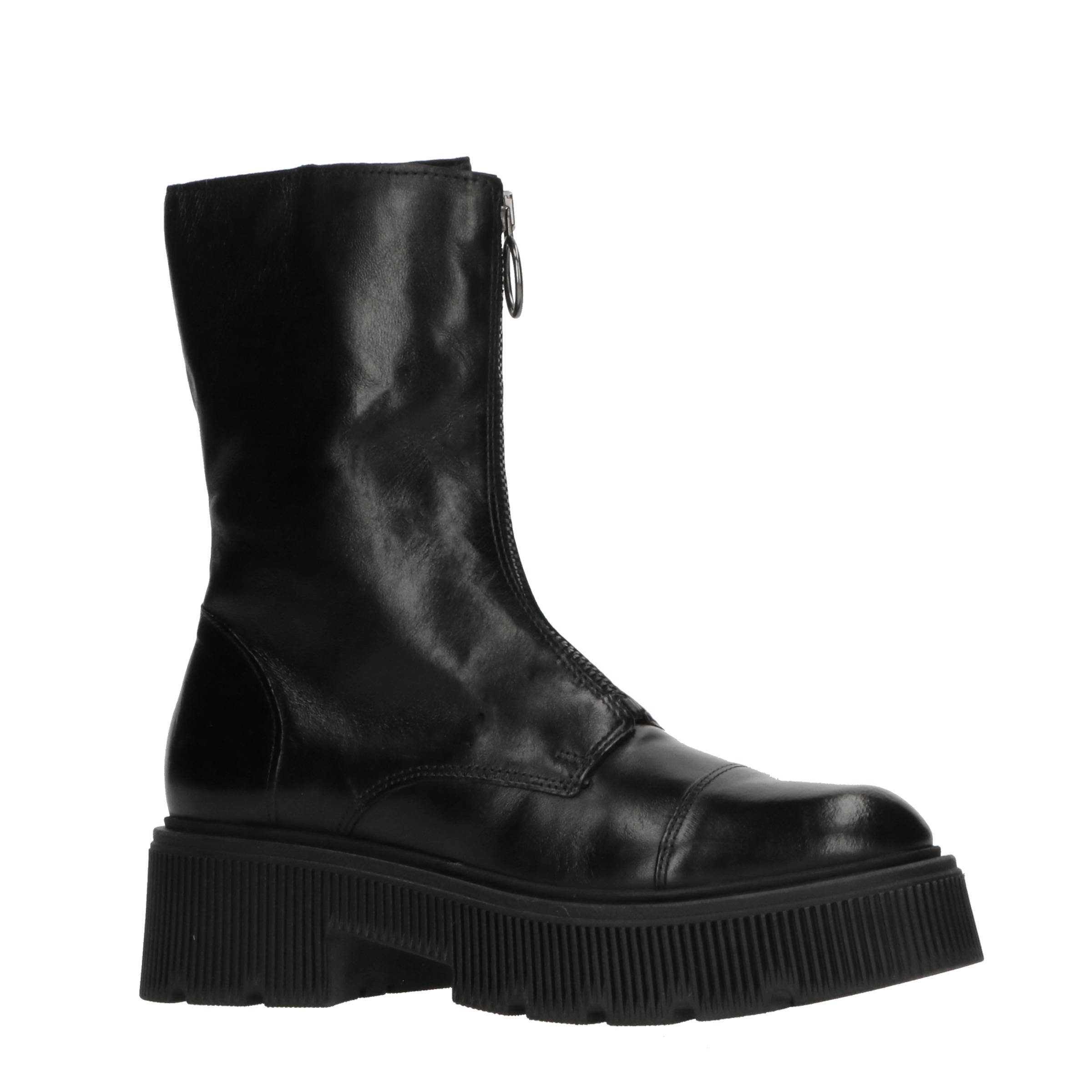 Mjus Bombacolor Nera P83207 leren bikerboots zwart | wehkamp