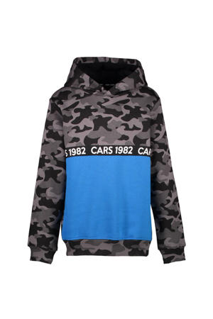 hoodie met camouflageprint zwart/grijs/blauw