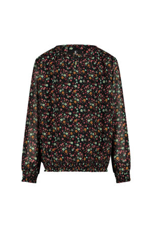 top met all over print zwart/multi