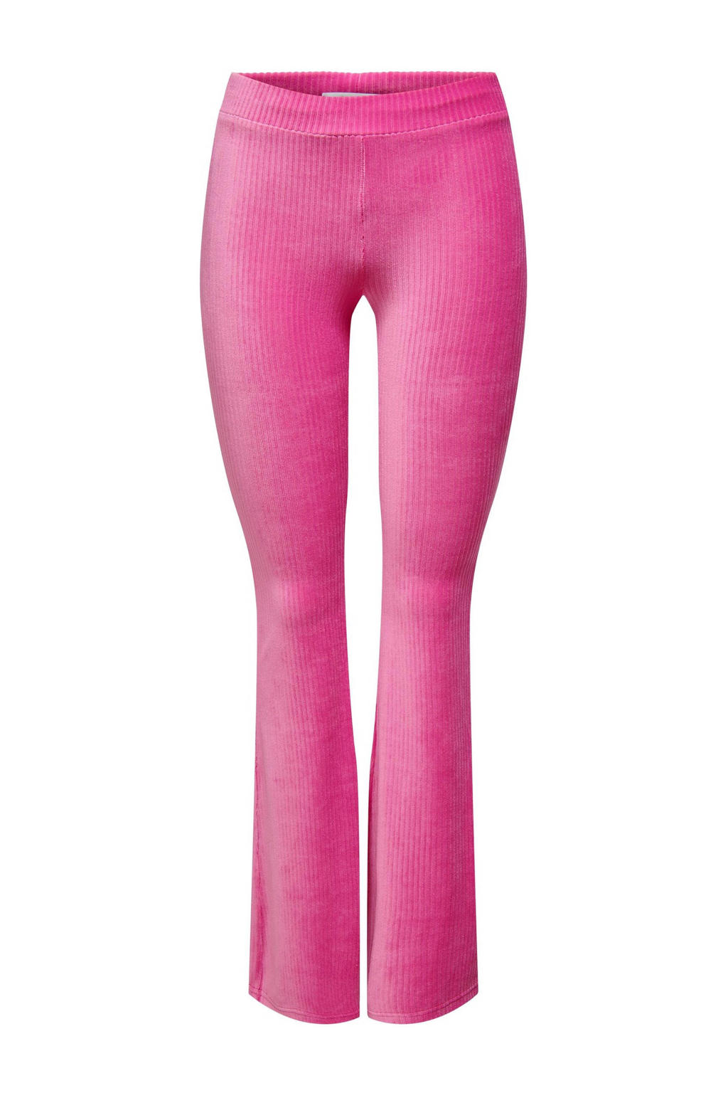 ONLY corduroy high waist flared broek ONLPAIGE-NICA roze