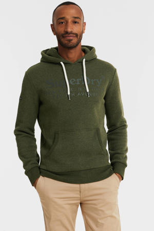 hoodie met logo olive marl