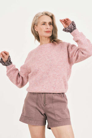 gemêleerde sweater KN AMRA met wol paars
