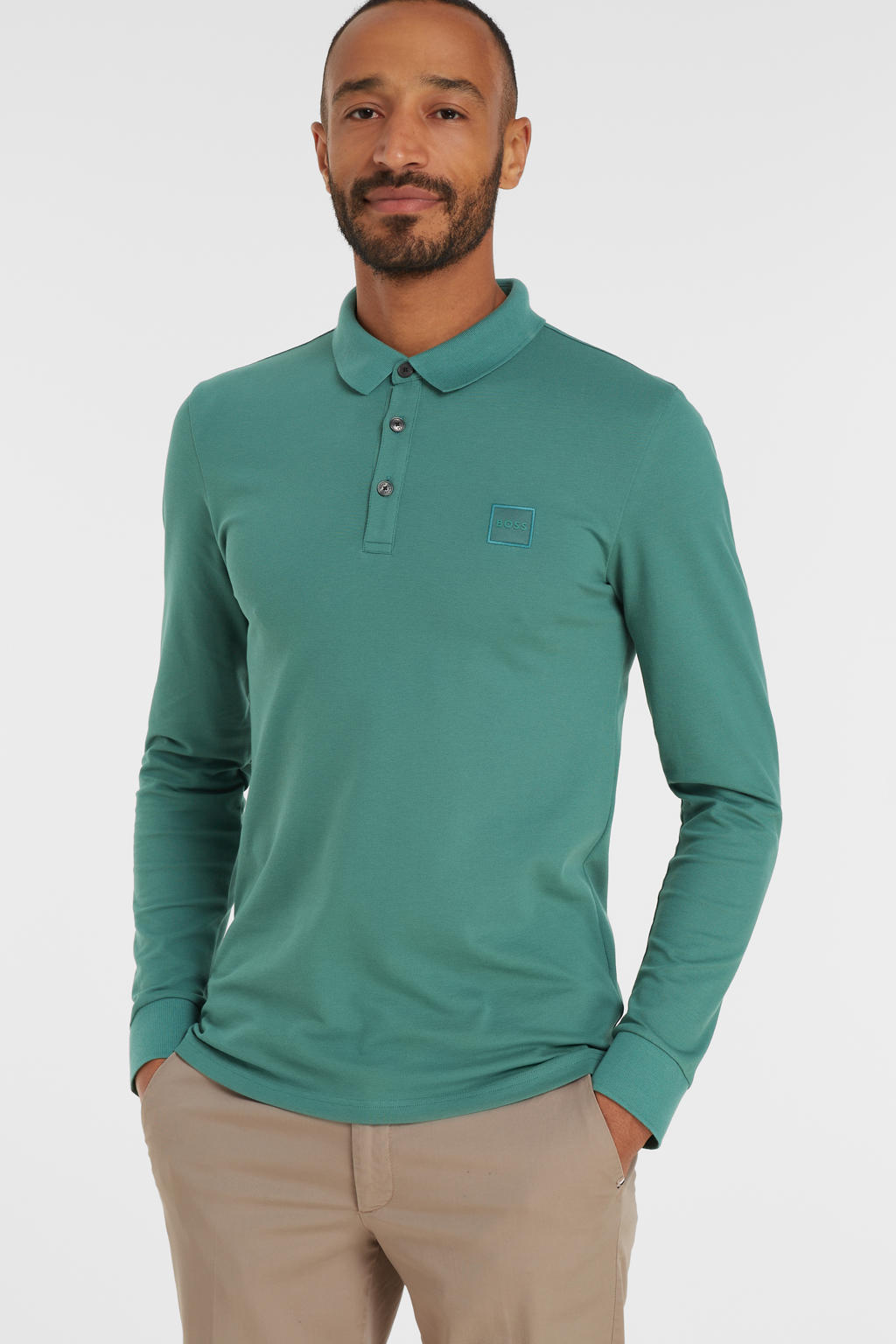 BOSS Casual polo Passerby groen