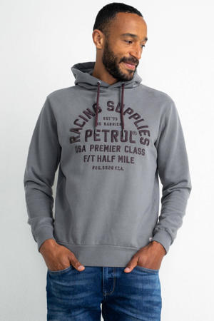 hoodie met logo steel grey