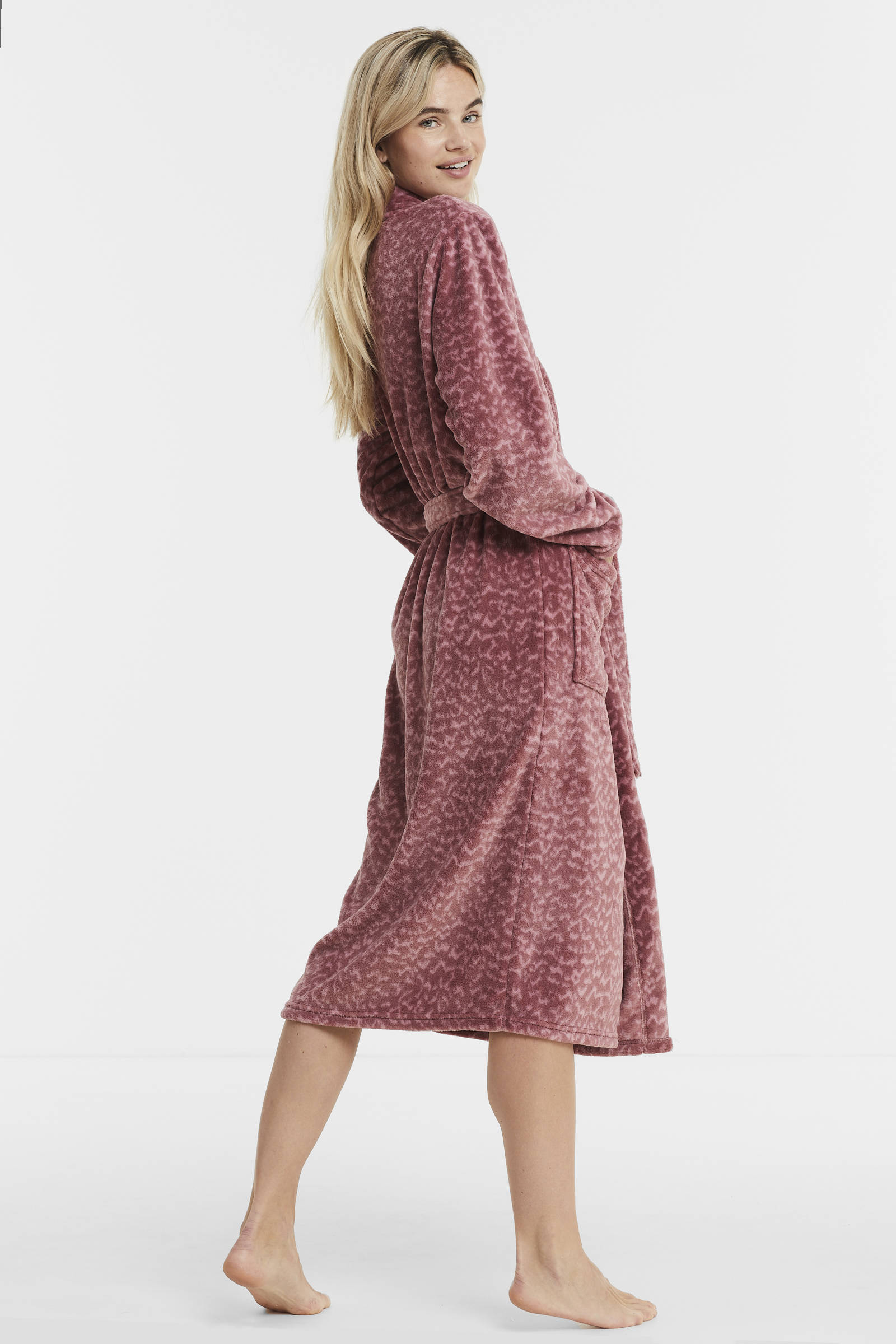 ten Cate fleece badjas oudroze | wehkamp