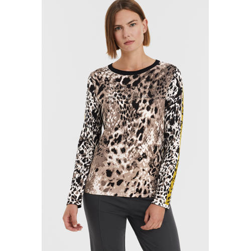 Betty Barclay top in taupe/black animal print