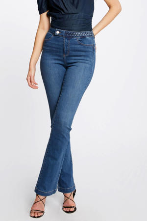 high waist flared jeans dark denim