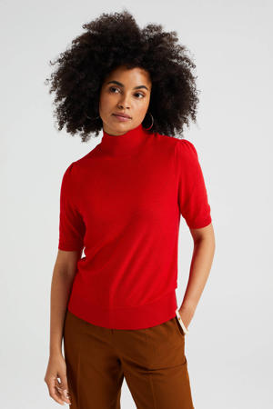 fijngebreide trui rood