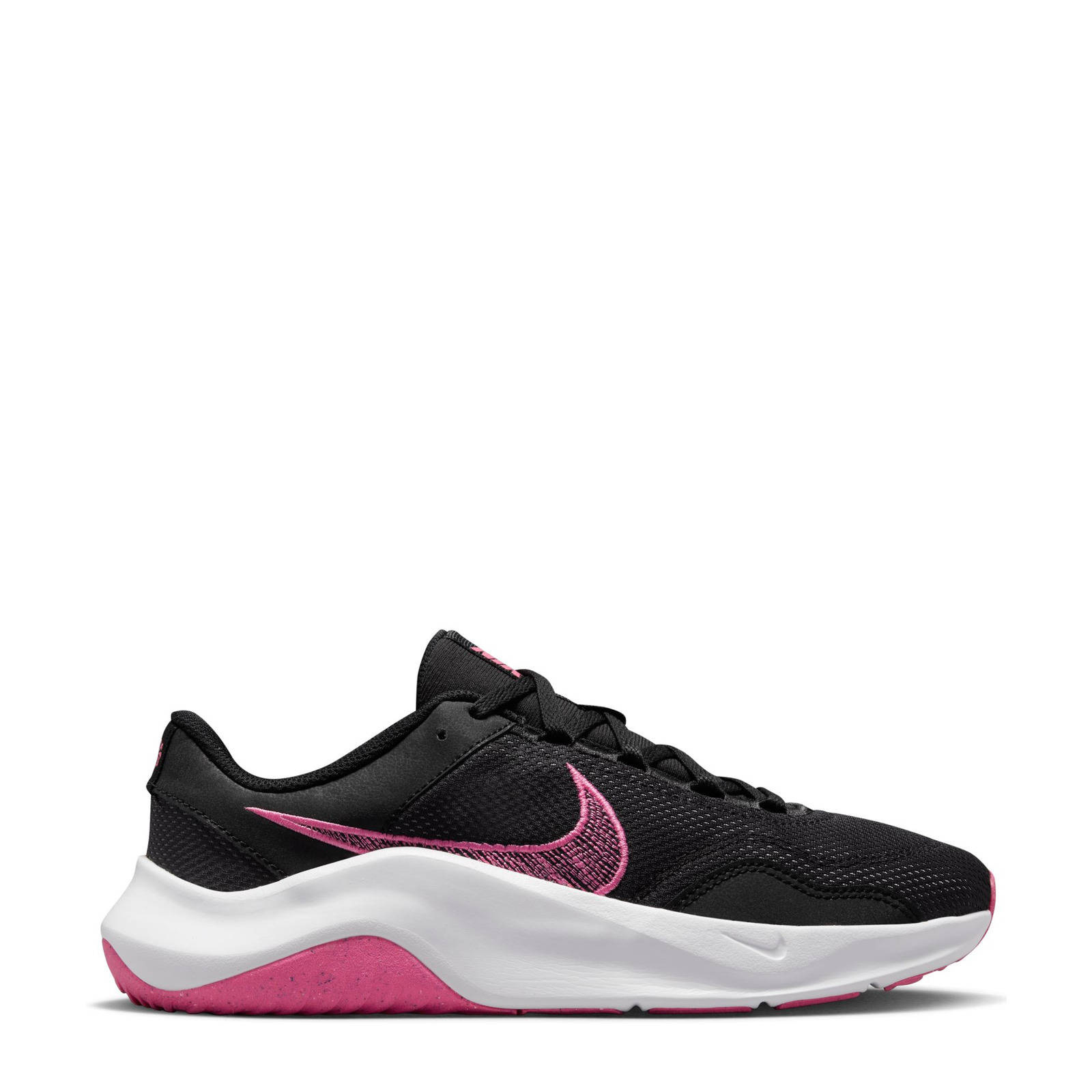 Nike Legend Essential 3 Next Nature fitness schoenen zwart/roze/grijs |  wehkamp