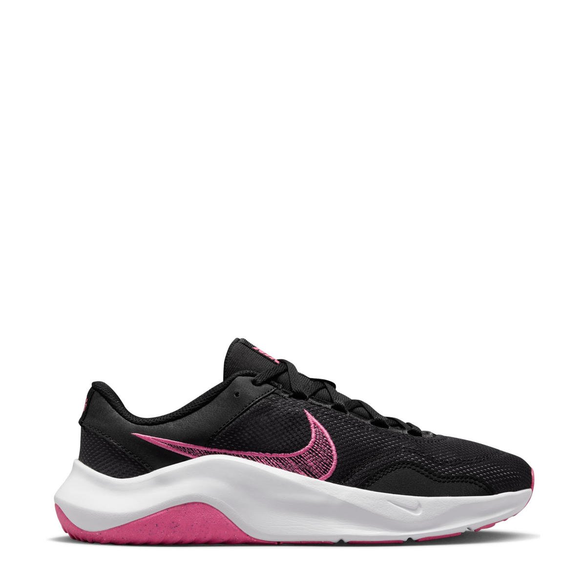 Ver weg breken vooroordeel Nike Legend Essential 3 Next Nature fitness schoenen zwart/roze/grijs |  wehkamp