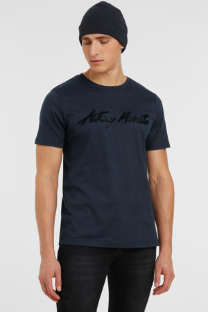 regular fit T-shirt met logo marine