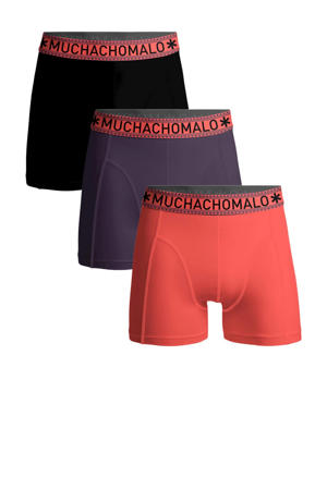   boxershort SOLID - set van 3 rood/paars/zwart