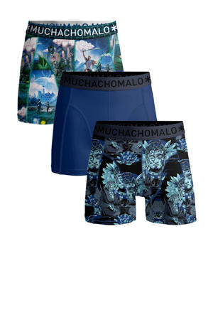   boxershort ELEBUDHA VIRTUALREALITY - set van 3 blauw/wit/donkerblauw