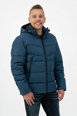 gewatteerde outdoor jas Umberto donkerblauw