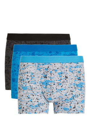   boxershort - set van 3 lichtgrijs/blauw/antraciet
