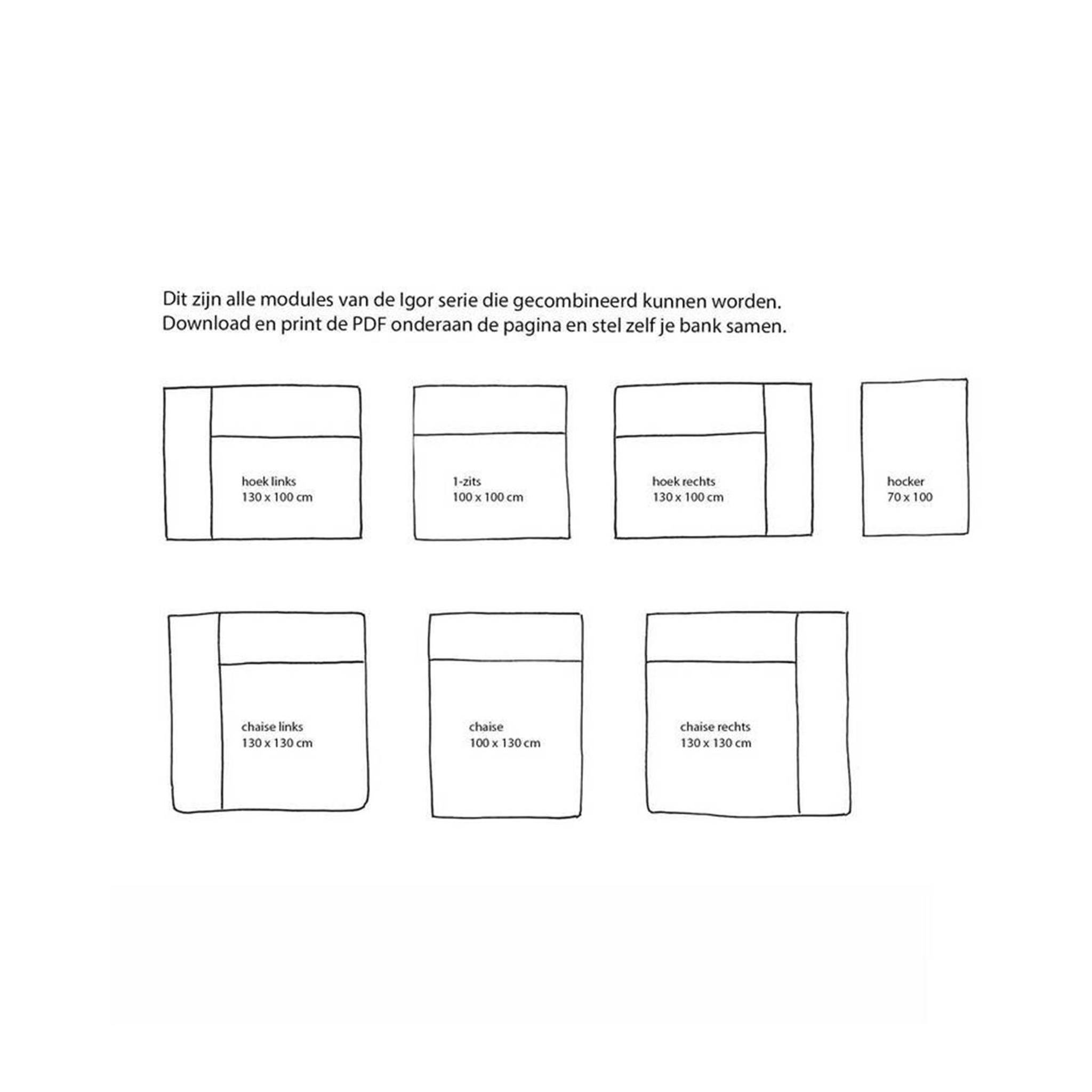 Wehkamp Home hoekbank links Igor met hocker - Afbeelding 3
