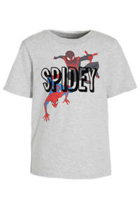 C&A Spiderman Spider-Man T-shirt van biologisch katoen lichtgrijs/rood/blauw