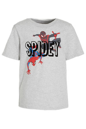 Spider-Man T-shirt van biologisch katoen lichtgrijs/rood/blauw
