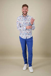 A fish named Fred slim fit overhemd met all over print white multicolour