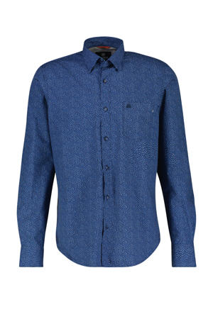 slim fit overhemd met all over print  vintage blue