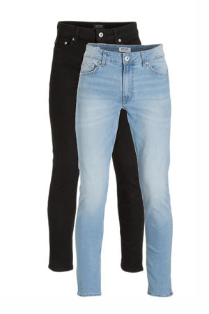 slim fit jeans blauw en zwart (set van 2)