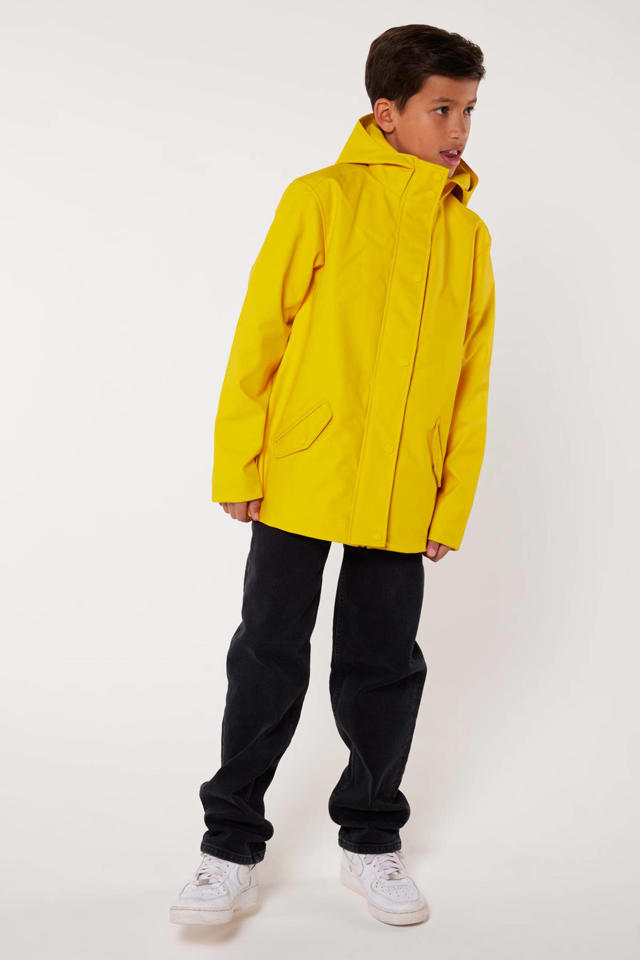regenval eetpatroon soort America Today regenjas Janice JR van gerecycled polyester geel | wehkamp