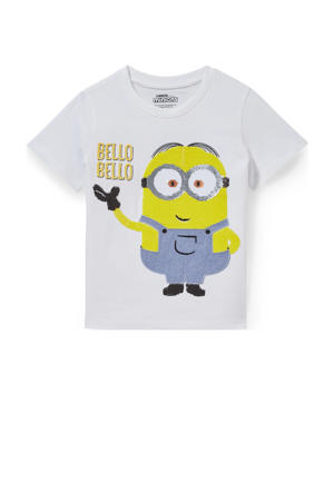 Minions T-shirt wit/geel/blauw