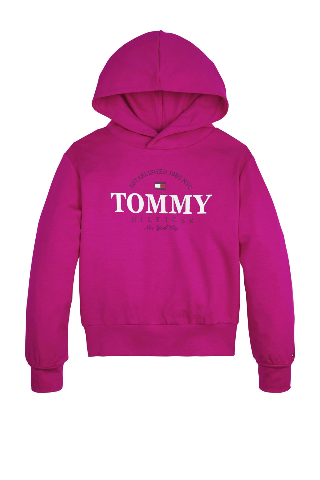 Tommy Hilfiger hoodie met logo fuchsia/wit