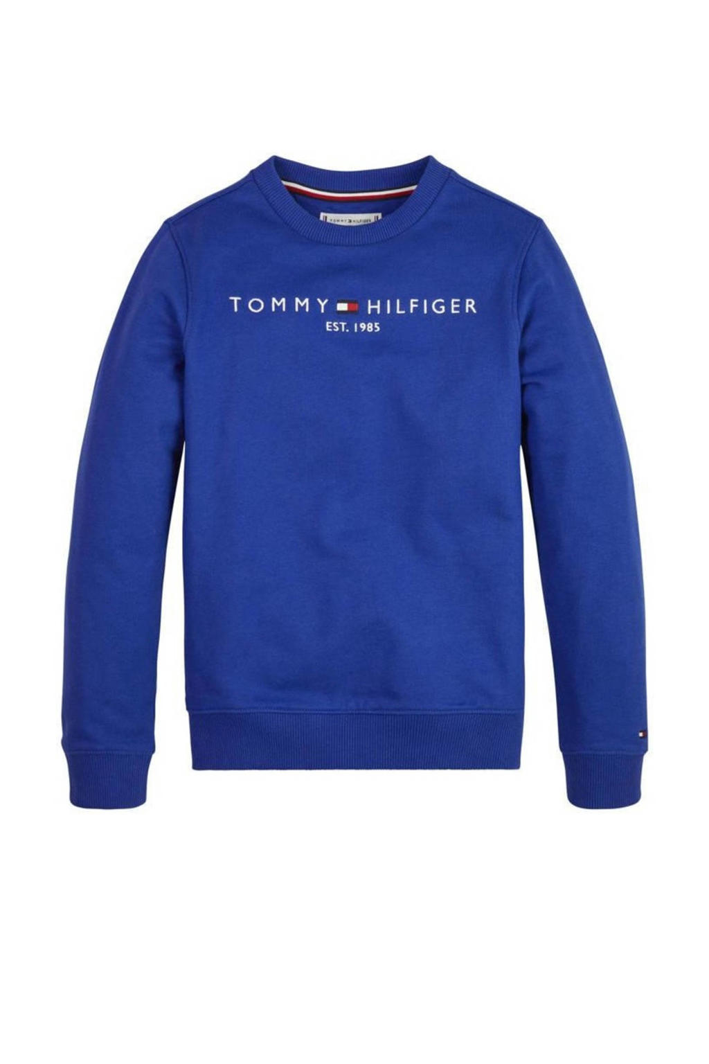 Tommy Hilfiger sweater met logo kobaltblauw