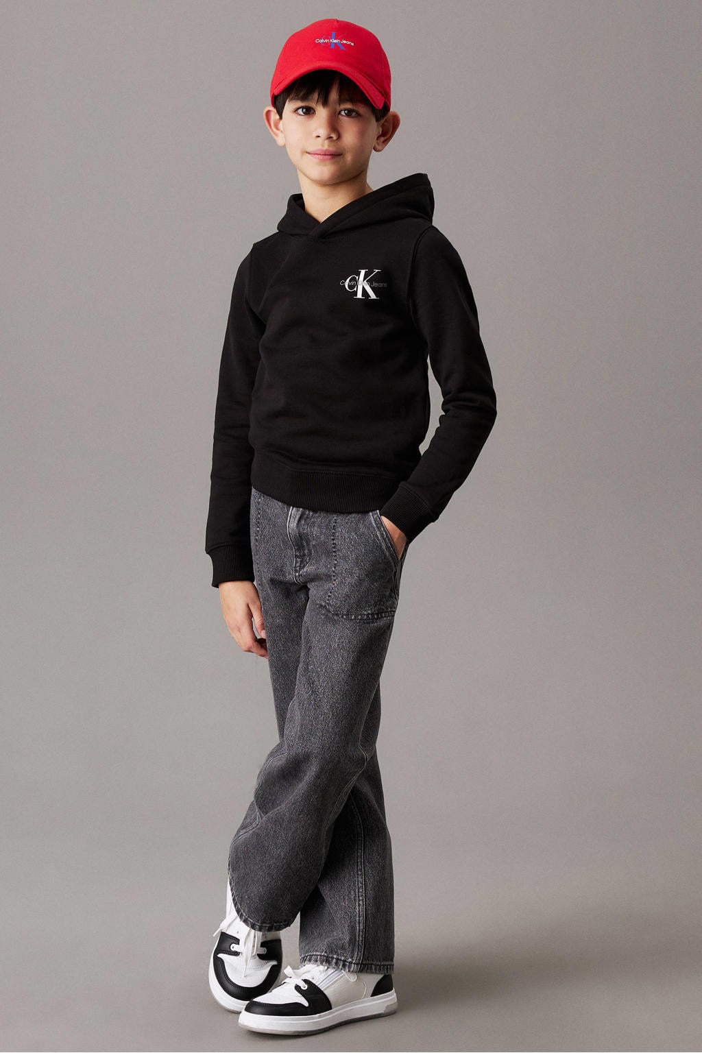 CALVIN KLEIN JEANS hoodie met logo zwart