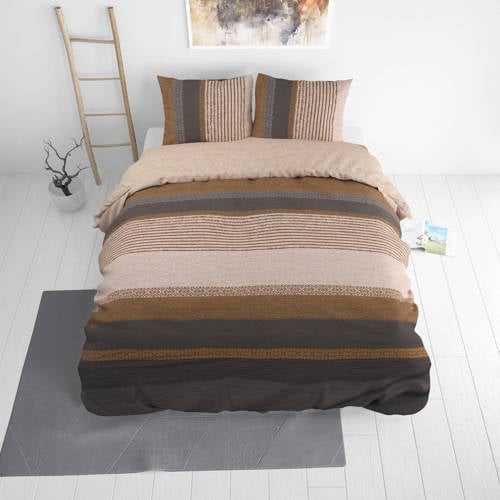 Sleeptime polyester-katoenen dekbedovertrek 2 persoons (200x220 cm) - Bruin