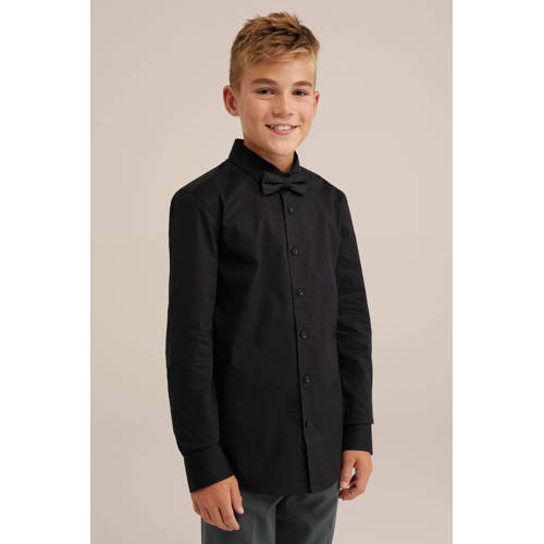 WE Fashion overhemd + vlinderstrikje zwart afbeelding