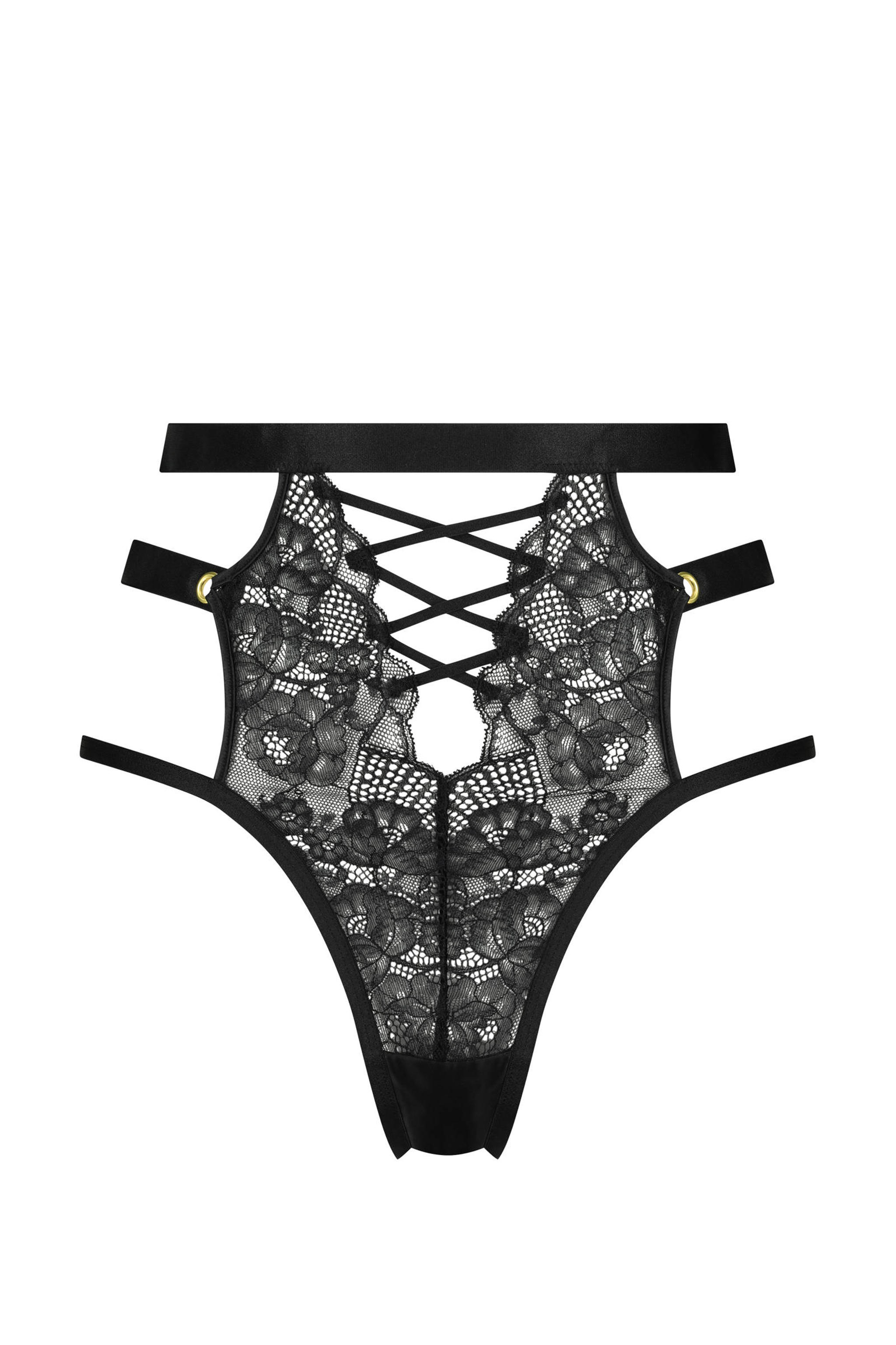 Hunkemöller Private high waist string Catherine zwart wehkamp